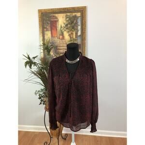 Haver London Women's Size S/P Long Sleeve Peasant Blouse Boho Festival Hippie